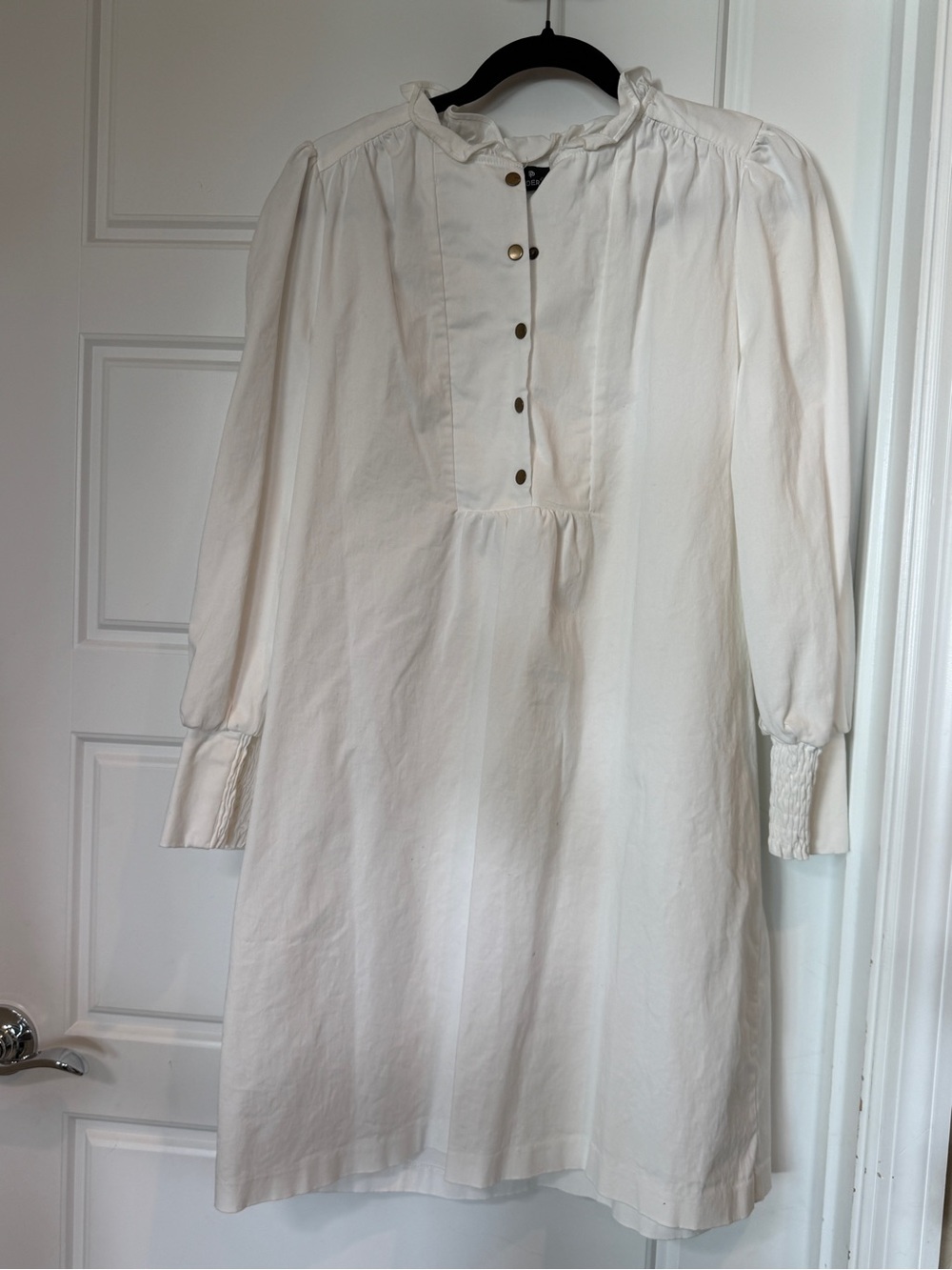 Pomander Place Tuckernuck White Claiborne Dress Button Down Shift Puff Sleeve XL